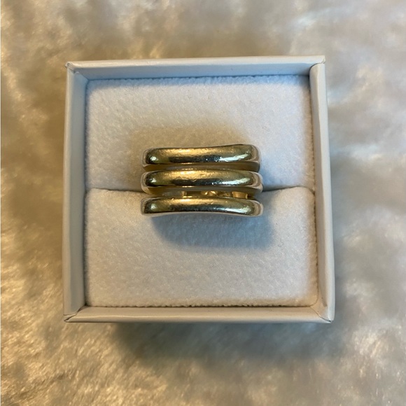 ☘️Silpada Designer Sterling Silver 925 Heavy Wide Triple Band Ring - Picture 2 of 5